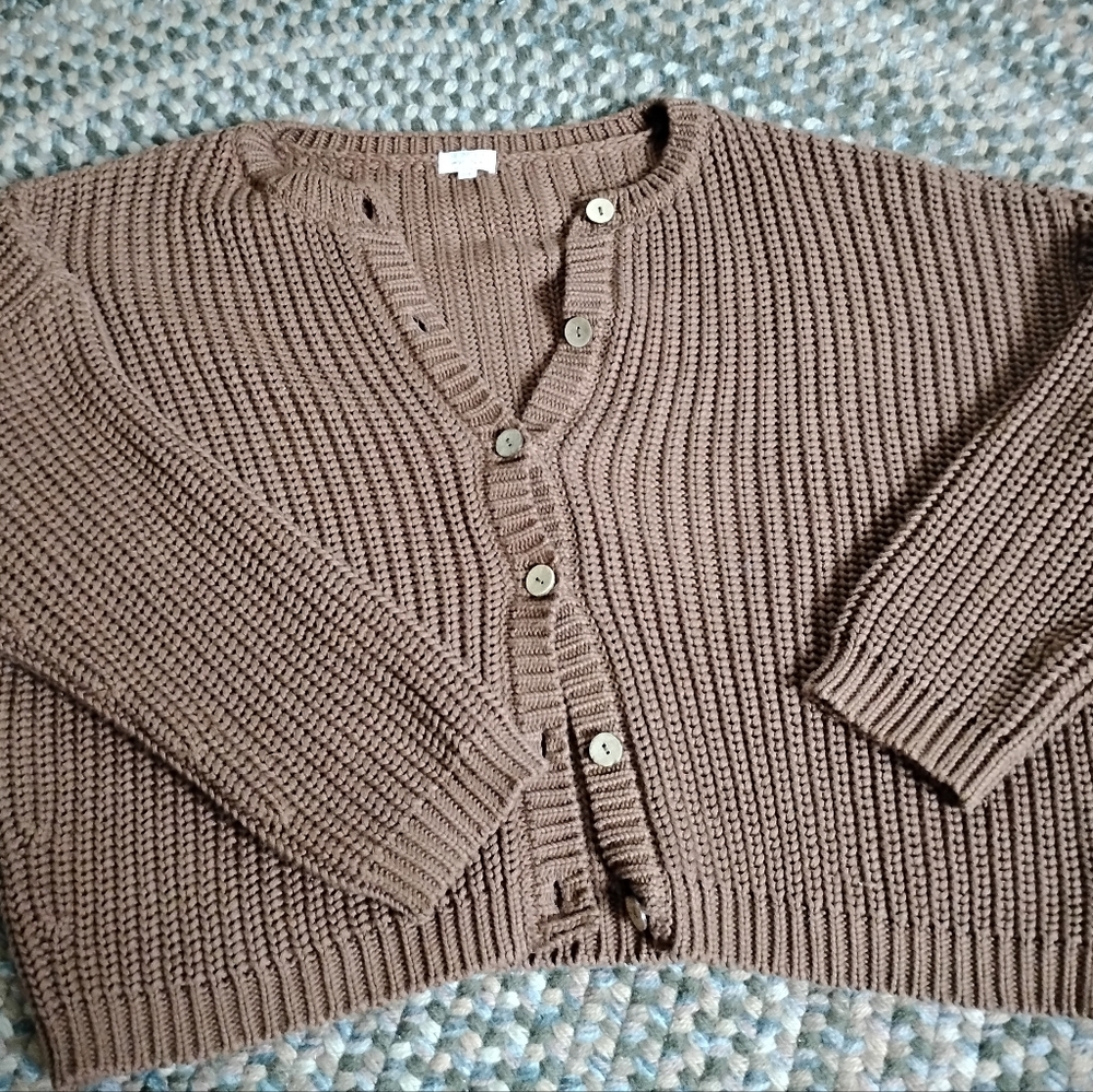 The Simple Folk Chunky Knit Cardigan Rust